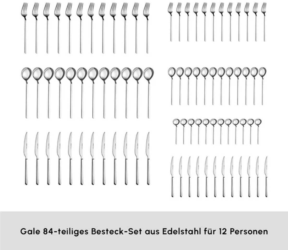 Karaca Gale Elegance 84-delige RVS bestekset 12-persoons