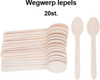 Kartonnen Lepels Bruin 20 stuks