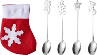 Kerst Bestek Zilveren Toetjeslepels 4 stuks