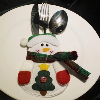 Kerst bestekhouder set 3 - Kerstman, rendier, sneeuwman