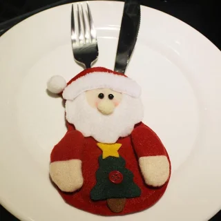 Kerst bestekhouder set 3 - Kerstman, rendier, sneeuwman