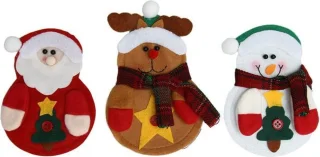 Kerst bestekhouder set 3 - Kerstman, rendier, sneeuwman