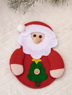 Kerst Bestekhouder Set 4 Stuks - Rendier, Kerstman, Sneeuwpop
