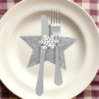 Kerst bestekset met 20 delen in pentagramvorm