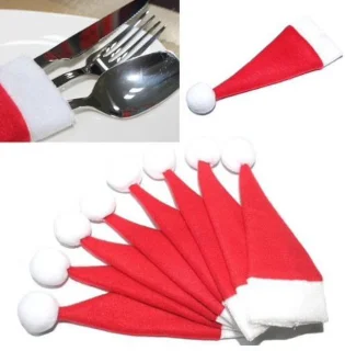 Kerst Servies Mes en Vork Set Kersthoed
