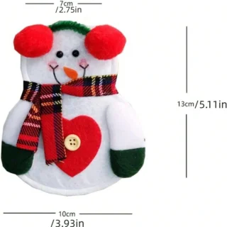 Kerst Sneeuwpop Bestekhouder - 1 stuk