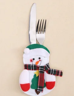 Kerst Sneeuwpop Bestekhouder - 1 stuk