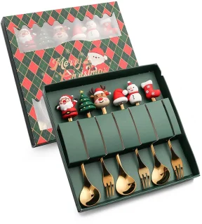 Kerstbestek 6-delig goud
