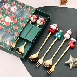 Kerstbestek 6-delig goud