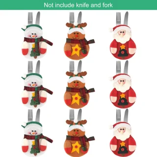 Kerstbestekhouder set 9-delig (3 stijlen)