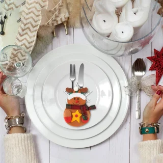 Kerstbestekhouder set 9-delig (3 stijlen)