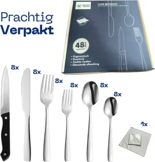 Keukenvriend Bestekset 48-delig 8 Persoons Roestvrij Staal