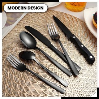 Kicinn Bestekset 36-delig Zwart 6 Persoons