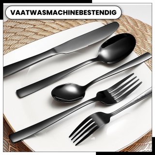 Kicinn Bestekset 36-delig Zwart 6 Persoons
