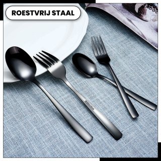 Kicinn Bestekset 36-delig Zwart 6 Persoons