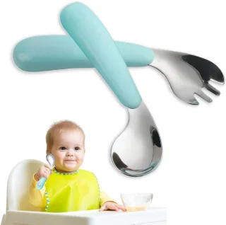 Kids Cutlery Set Spoon & Fork (Blue)