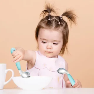 Kids Cutlery Set Spoon & Fork (Blue)