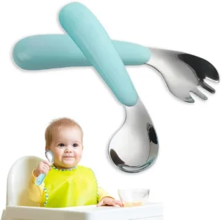 Kids Cutlery Set Spoon & Fork (Blue)