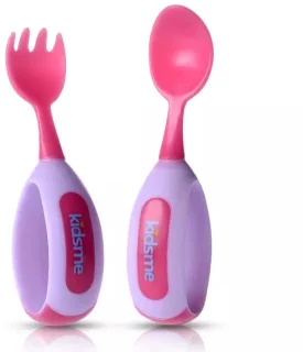 Kidsme Toddler Lepel en Vork Set Roze