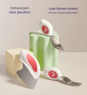 Kindbestekset Roestvrij Staal Framboosroze
