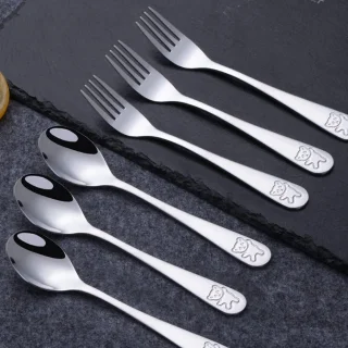 Kinderservies Bestekset 6-delig Berenpatroon 16,5 cm