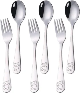Kinderservies Bestekset 6-delig Berenpatroon 16,5 cm