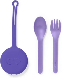 Kinderset met vork en lepel - lilac