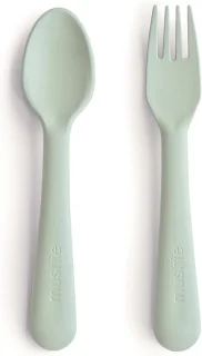 Kindertafelgerei fork & spoon set in sage