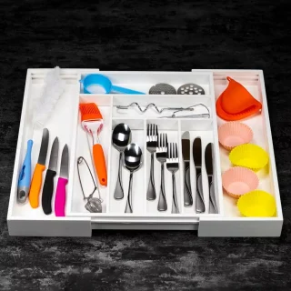 Kinghoff KH1748 Bamboe Lade-Organizer Wit