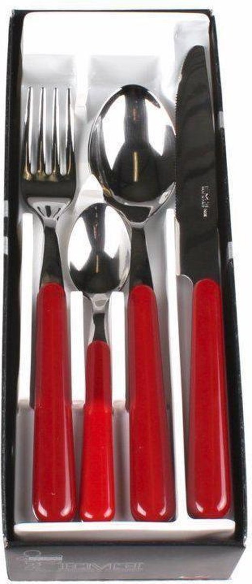 Kitchen Trend Brio bestekset 24-delig rood