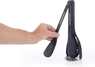 KitchenCraft MasterClass Smart Space Magnetische Bestekset Silicone Zwart