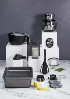 KitchenCraft MasterClass Smart Space Magnetische Bestekset Silicone Zwart