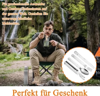 Klassiek Leger Camping Bestekset 4-delig