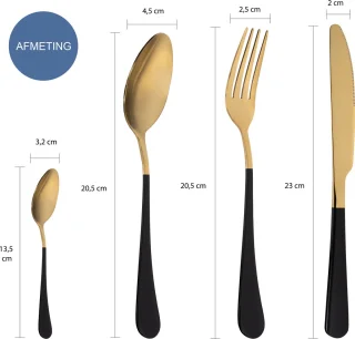 Krumble Bestekset 24-delig RVS Goud/Zwart