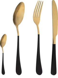 Krumble Bestekset 4-delig RVS Goud/Zwart