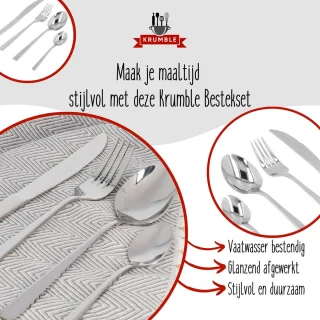 Krumble Bestekset 4-delig Zilverkleurig