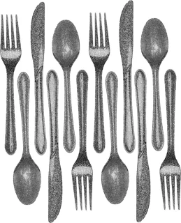 Kunststof bestek glitter zilver 96-delig party BBQ set