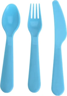 Kunststof bestek set 18-delig gekleurd 16 cm