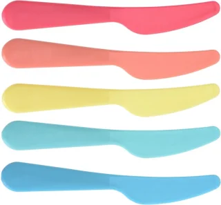 Kunststof bestek set 18-delig gekleurd 16 cm