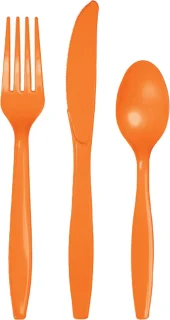 Kunststof Bestek Set Oranje 96-delig