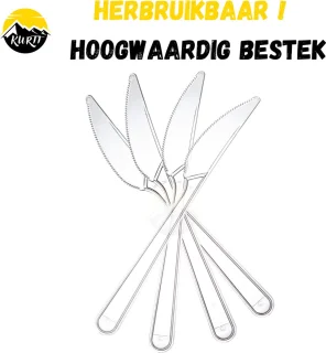 KURTT 100x Transparant Mes 18 cm Hard Plastic