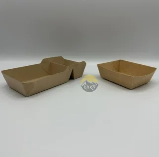 KURTT Kartonnen Snackbakjes A7 & A22 + Houten Vorken Set 100 stuks
