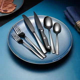 LaCardia 36-delig Bestekset 6 Personen Zwart/RVS