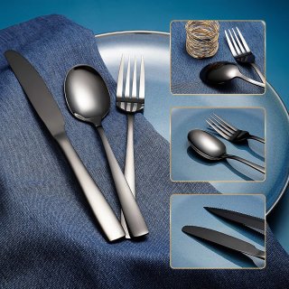 LaCardia 36-delig Bestekset 6 Personen Zwart/RVS