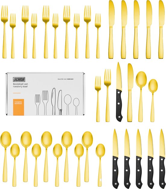 LaCardia Bestekset 36-Delig 6 Persoons Goud/RVS review