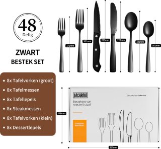 Wat vinden we goed aan de LaCardia Bestekset 48-delig 8-persoons