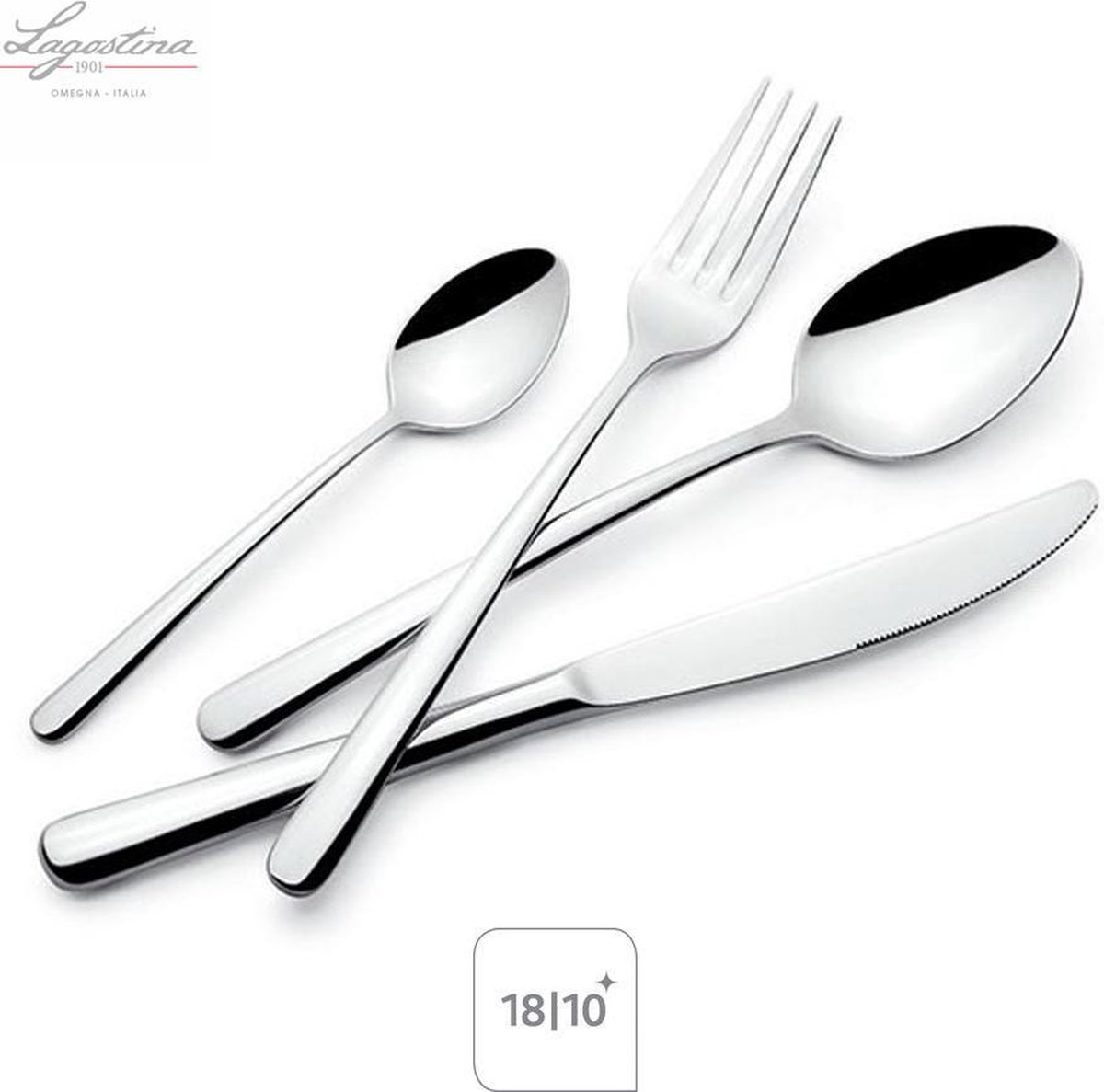 De Lagostina Ambra bestekset 24-delig Roestvrij Staal in één oogopslag