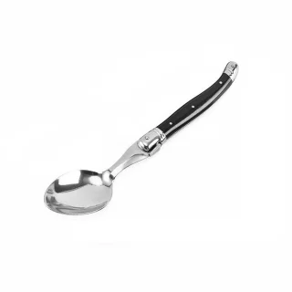 Laguiole Set van 6 RVS soeplepels met marmergrijze handvatten