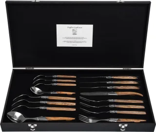 Laguiole Style de Vie Luxury Line bestekset 16-delig olijfhout