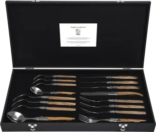 Laguiole Style de Vie Luxury Line bestekset 16-delig olijfhout